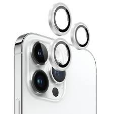 واقي عدسة زجاجي بإطار معدني أصلي من BLUEO NPB28 (3 قطع/عبوة) - فضي لهاتف iPhone 16 Pro/16 Pro Max