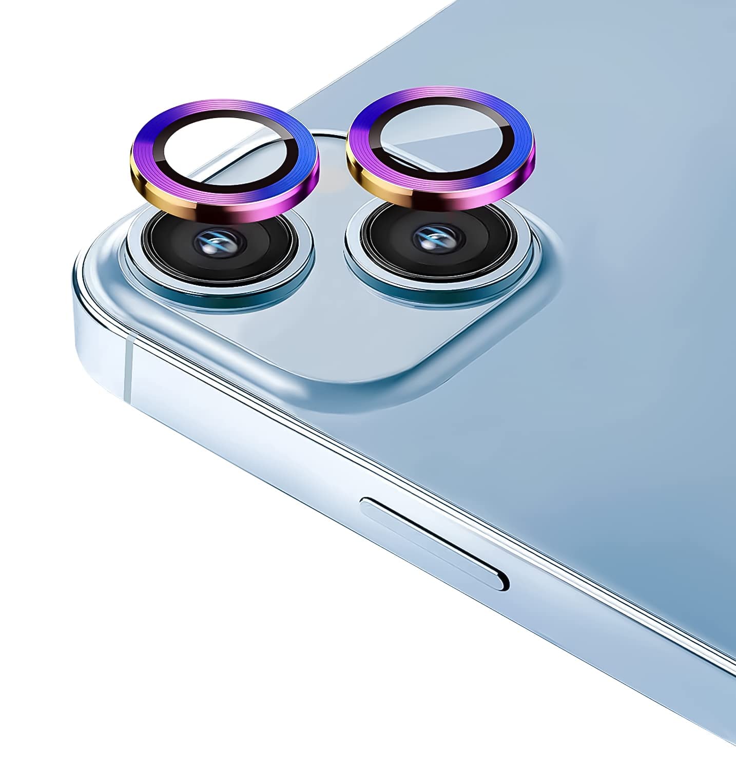 واقي عدسة زجاجي بإطار معدني أصلي من BLUEO NPB27 (قطعتان/عبوة) لهاتف iPhone 14 (6.1″/6.7″) - ملون واقي عدسة زجاجي بإطار معدني أصلي من BLUEO NPB27 (قطعتان/عبوة) لهاتف iPhone 14 (6.1″/6.7″) - ملون