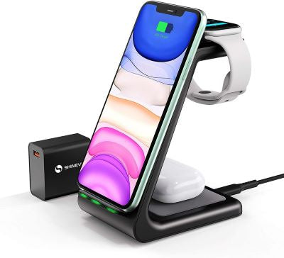  Lenyes PW301 3-in-1 Wireless Charger -Black