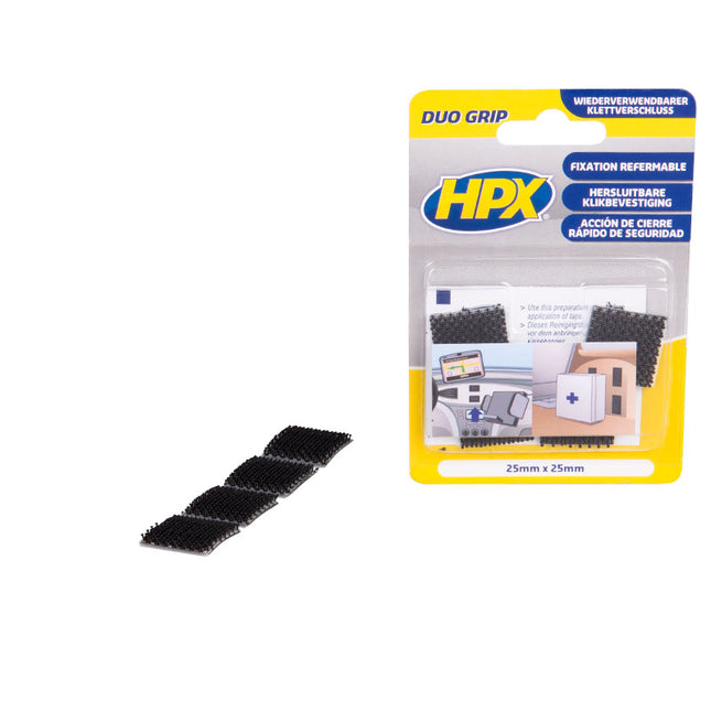 Duo Grip fastener pads 25mm x 25mm hpx