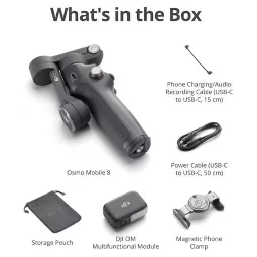 جيمبال DJI Osmo Mobile 8 — مثبت هاتف ذكي مع تتبع ذكي متقدم جيمبال DJI Osmo Mobile 8 — مثبت هاتف ذكي مع تتبع ذكي متقدم