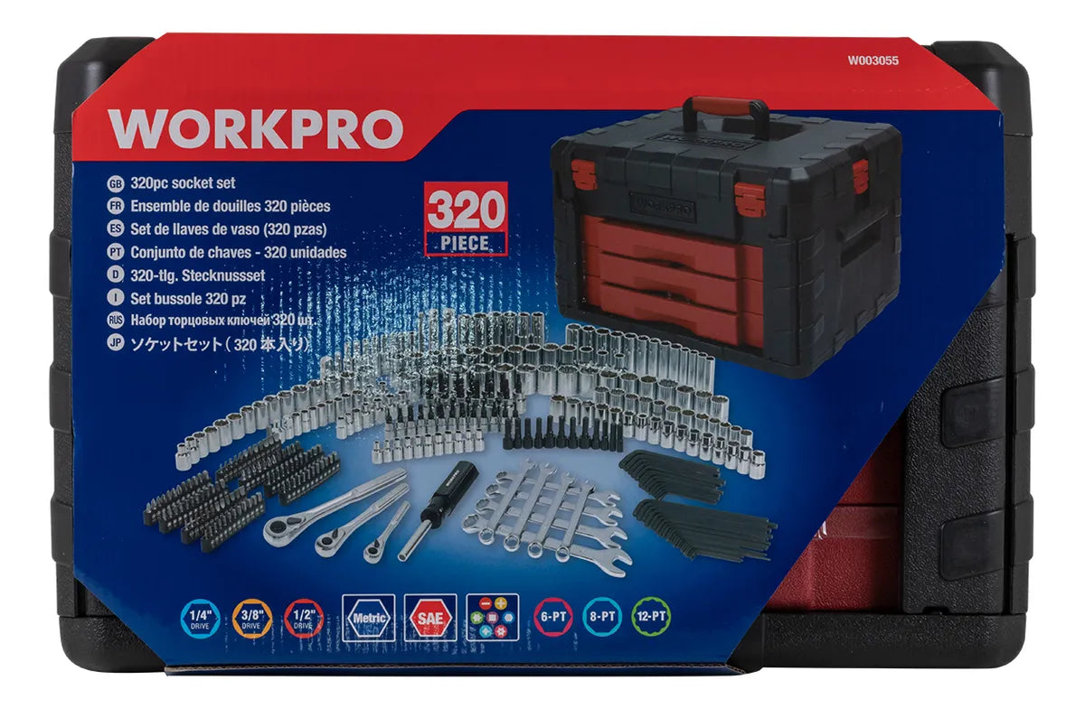WORKPRO طقم عدة ٣٢٠ قطعة WORKPRO طقم عدة ٣٢٠ قطعة
