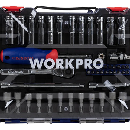 WORKPRO طقم بوكسات ٧٠ قطعة 1/4″ درايف ٦ نقاط