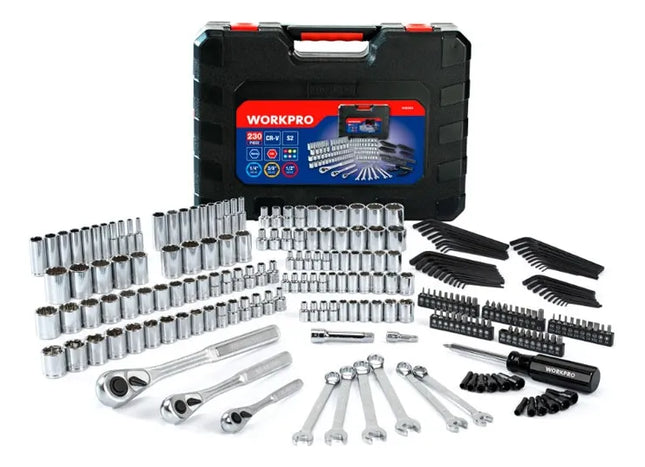 WORKPRO 230PC Mechanics Tool Kit in Hard Case