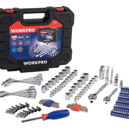 WORKPRO 145PC Mechanics Tool Kit