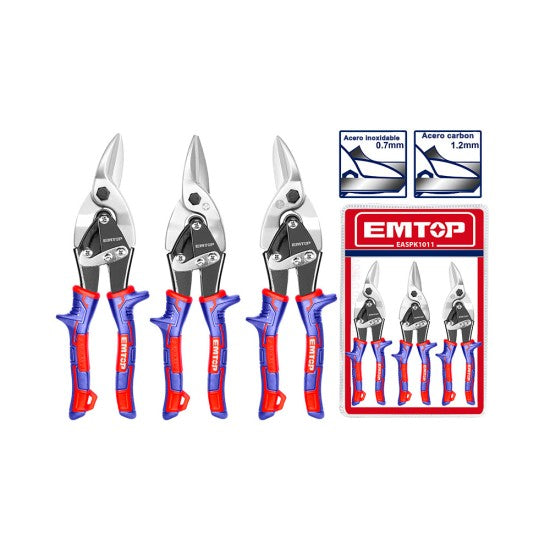 EMTOP EASPK1011  3-Piece Aviation Snip Set