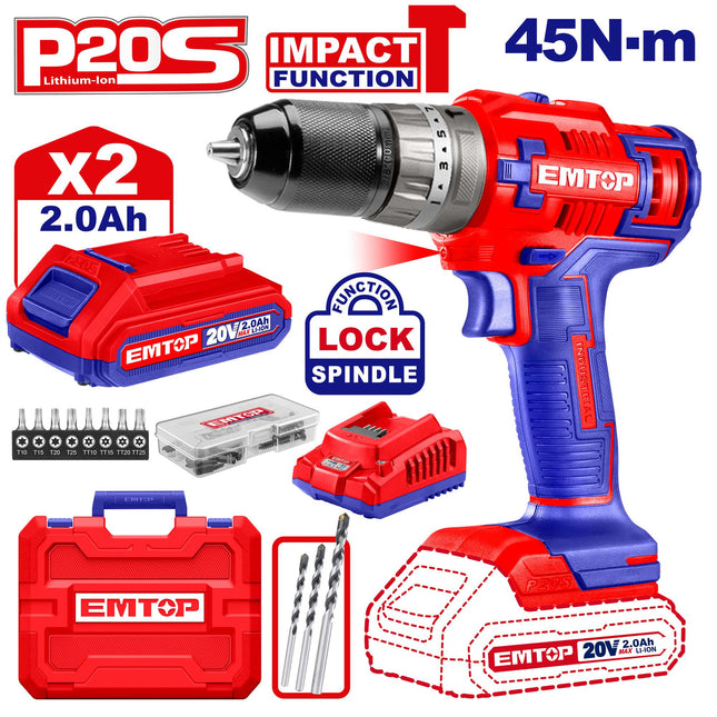  EMTOP ECIDL6200128 Cordless Impact Drill