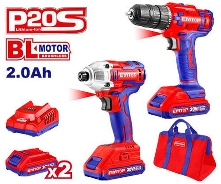 EMTOP ECKL2006 Cordless 2-Piece Combo Kit 