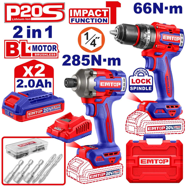 طقم أدوات لاسلكي من EMTOP ECKL20277