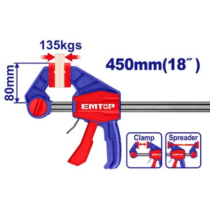 EMTOP ECLPQ80181 Quick Bar Clamp – 18 inch