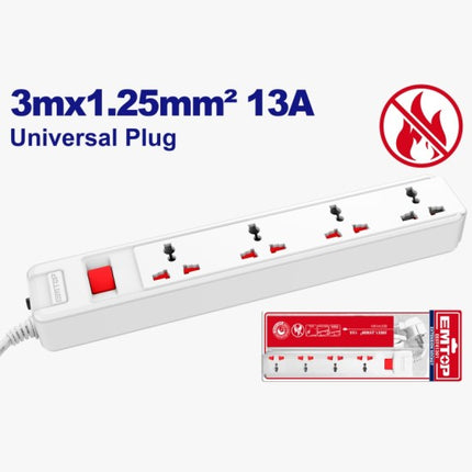 EMTOP EEST41301  – MK 4-Socket Power Extension Cord (3m)
