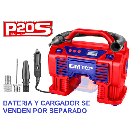   EMTOP ELAC2002 Compresor de aire inalámbrico 20V