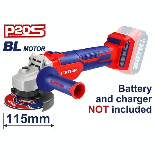 EMTOP ELAG201152 Cordless Angle Grinder


