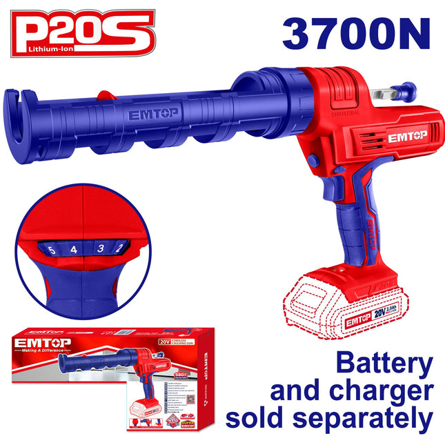EMTOP ELCG2001 – 20V Cordless Silicone Caulking Gun 
