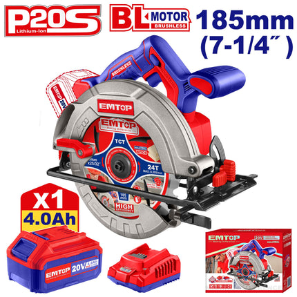 EMTOP ELCS18511 20V Cordless Circular Saw

