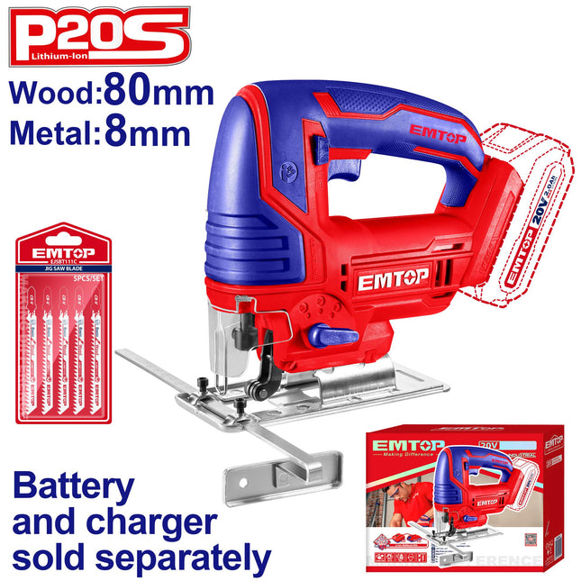 EMTOP ELGS208501 Cordless Jigsaw