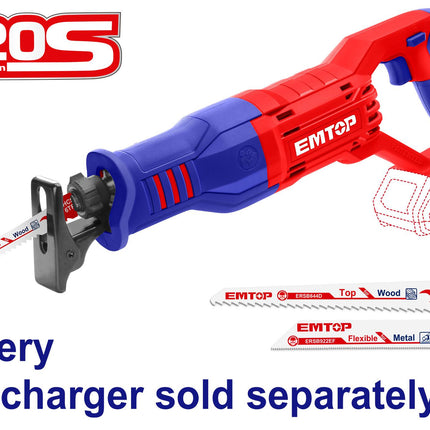EMTOP ELRS201151 Cordless Reciprocating Saw