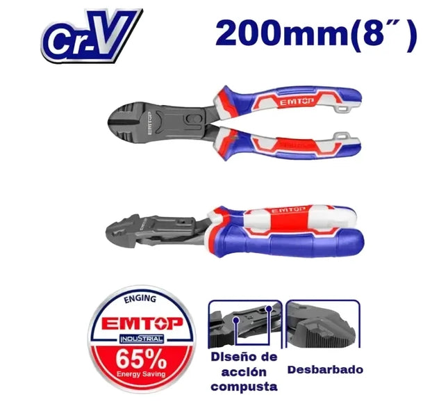 EMTOP EPLRCD0851   High Leverage Heavy-Duty Diagonal Cutting Pliers