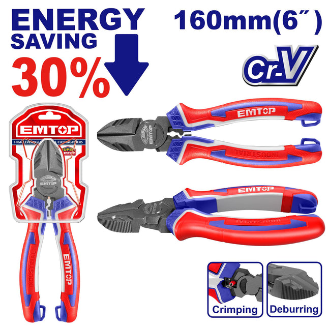 EMTOP EPLRD0621  High Leverage Diagonal Cutting Pliers