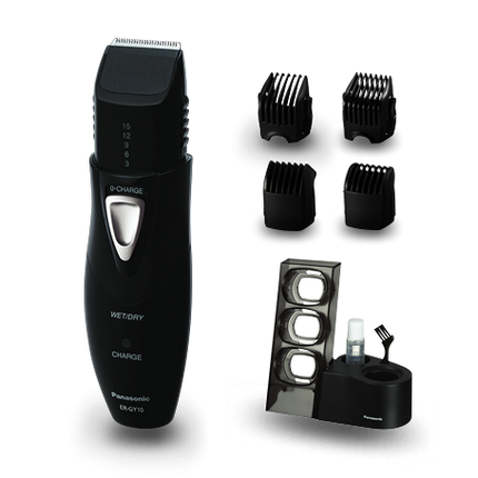 مجموعة العناية الشاملة بالجسم 6 في 1 من باناسونيك، ماكينة حلاقة وتشذيب لاسلكية للاستخدام الرطب والجاف - أسود (ER-GY10-K461)