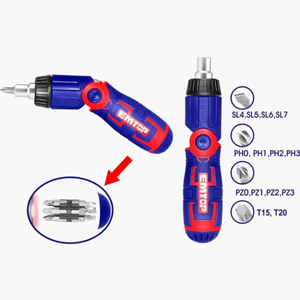 EMTOP ESDRH1502 – 15 in 1 Ratchet Screwdriver Set