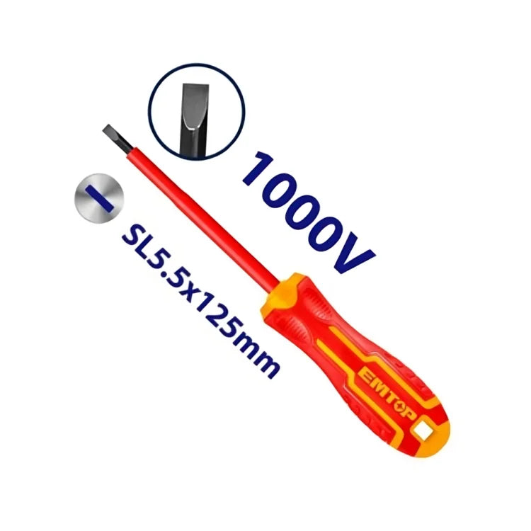 مفك عادي الكهربائي معزول EMTOP ESDRJ5125 مفك عادي الكهربائي معزول EMTOP ESDRJ5125