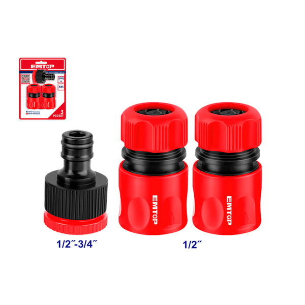 EMTOP EQCS11231   3-Piece Hose Coupling Set