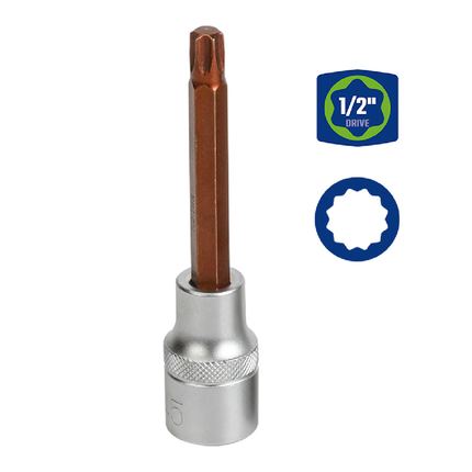 WORKPRO M6 Bit Socket Long 1/2" Drive (WP274221)