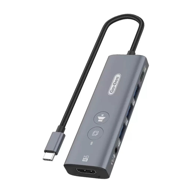 محطة إرساء 4K Ultra HD 6 في 1 USB-C HDMI مع شاشة فورية GD-6903