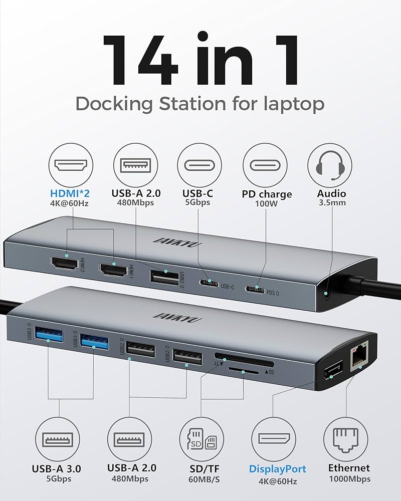 قاعدة توصيل متعددة 14 في 1 منفذ USB-C GD-9120 قاعدة توصيل متعددة 14 في 1 منفذ USB-C GD-9120