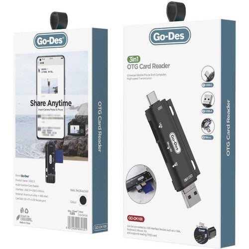 Memory Card و فلاشة 3 في 1 من OTG GD-DK108 Memory Card و فلاشة 3 في 1 من OTG GD-DK108