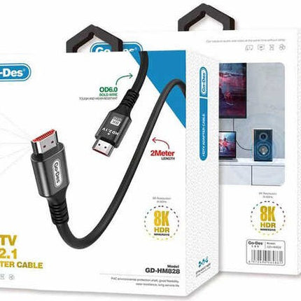 كابل HDMI لجهاز إرسال الفيديو والصوت عالي الدقة HDTV Ultra HD 8K 4320p GD-HM828