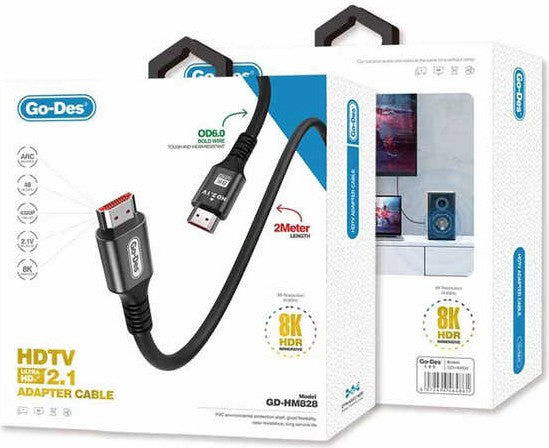 كابل HDMI لجهاز إرسال الفيديو والصوت عالي الدقة HDTV Ultra HD 8K 4320p GD-HM828 كابل HDMI لجهاز إرسال الفيديو والصوت عالي الدقة HDTV Ultra HD 8K 4320p GD-HM828
