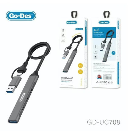 4-in-2 USB & Type-C Expansion Adapter GD-UC708