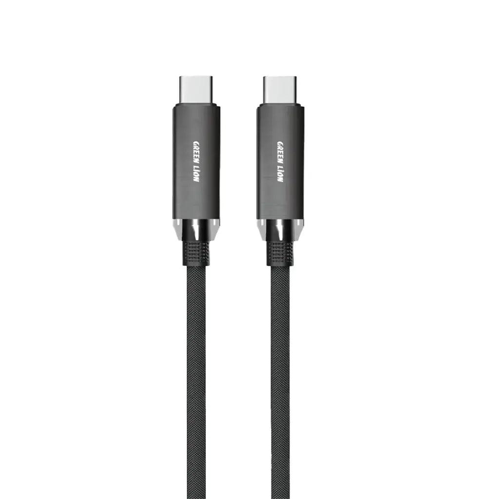 Green Lion Braided USB-C to USB-C Cable 1m - Ultra-Fast 240W Power Delivery - Black