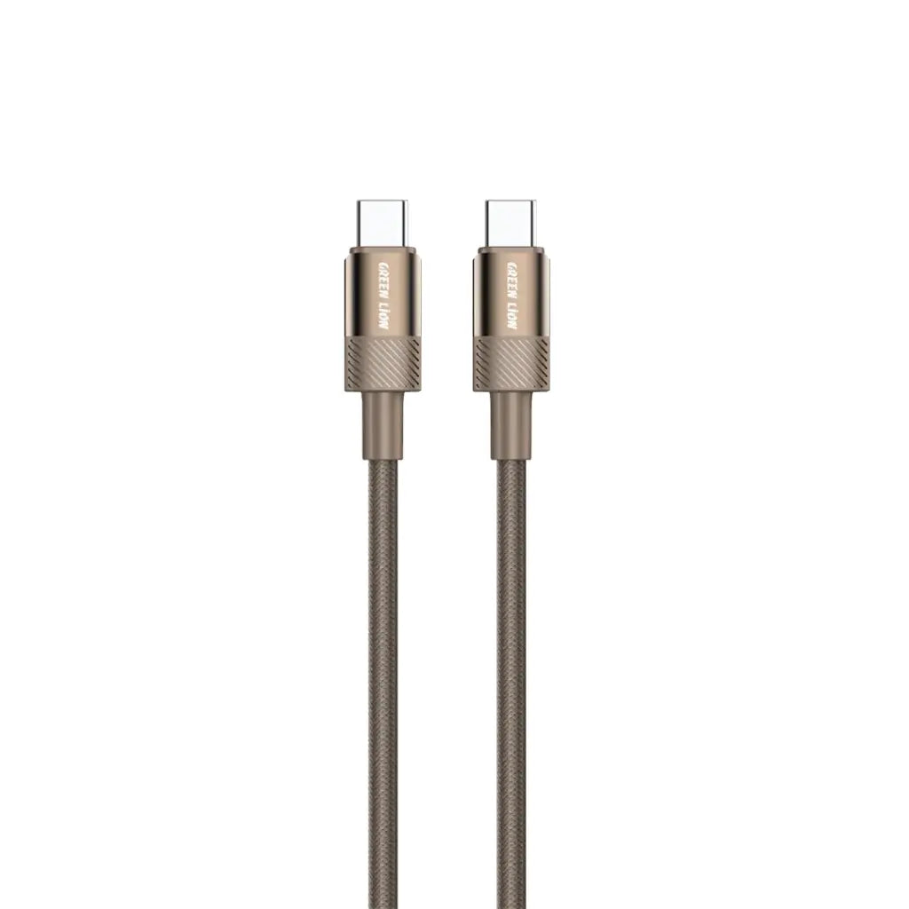 كابل جرين ليون (Green Lion) ديسيرت سبارك من USB-C إلى USB-C بقوة 60 واط - لون تيتانيوم صحراوي