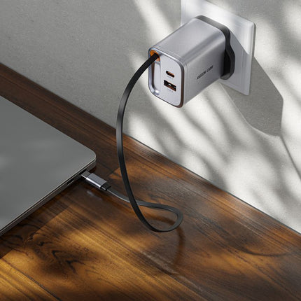 Green Lion GaN Premium 40W Wall Charger - Dual USB-C Ports - UK Plug - Grey