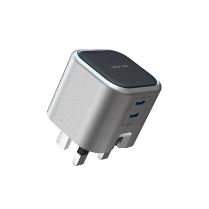 Green Lion GaN Adapter 45W - Dual USB-C Ports - Compact Fast Charger - Grey
