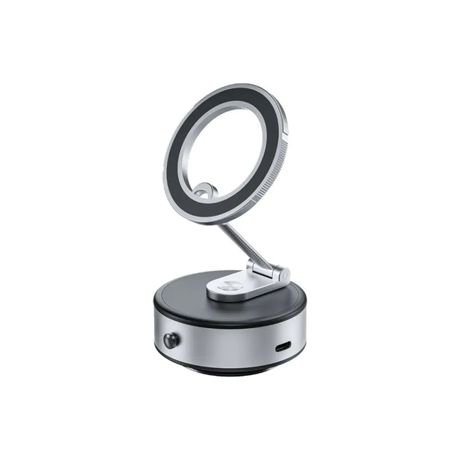 حامل جرين ليون (Green Lion) ماج سيف بقاعدة شفط - تثبيت مغناطيسي قوي للتابلو والزجاج - دوران 360 درجة - فضي