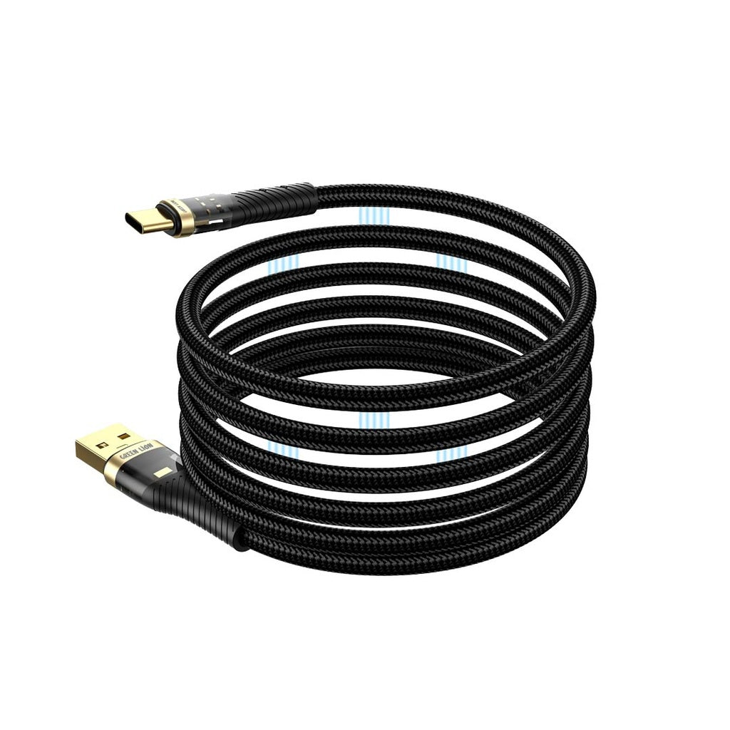 Green Lion Magnetic USB-A to USB-C Cable - Self-Organizing Charging & Data Sync - Black Green Lion Magnetic USB-A to USB-C Cable - Self-Organizing Charging & Data Sync - Black