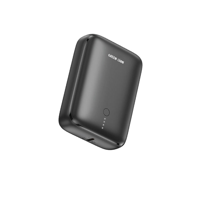 بنك طاقة جرين ليون (Green Lion) بتقنية PD و QC سعة 10000 مللي أمبير - شحن سريع 22.5 واط - تقنية PD 20W - مخرج مزدوج - أسود