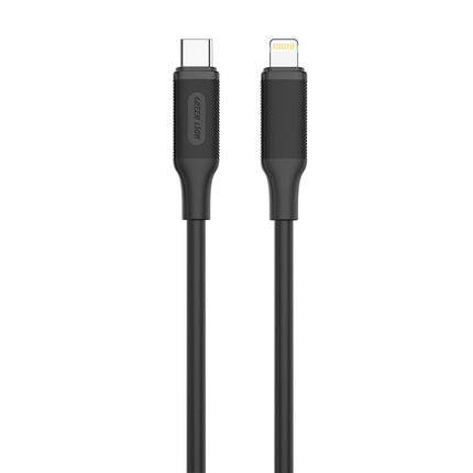 كابل جرين ليون (Green Lion) من USB-C إلى Lightning - مادة PVC - طول 1 متر - شحن سريع 27 واط - أسود