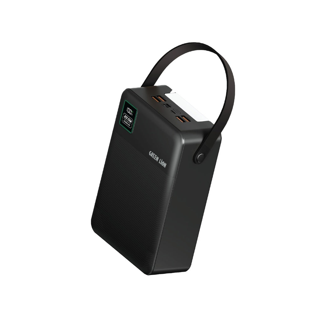 Green Lion Thunder 80 Power Bank 80000mAh - 22.5W Fast Charging - PD 20W Output - Built-in LED Flashlight - High Capacity Portable Charger - Black