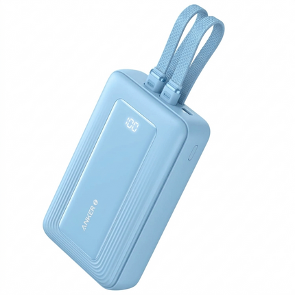 Anker Zolo Power Bank 20,000 mAh 30W Fast Charging — Built-In USB-C & Lightning Cables