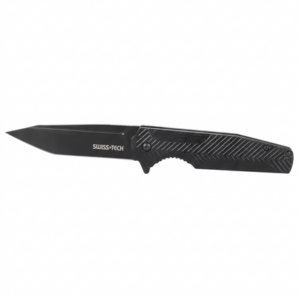 Swiss+Tech ST014023 Assist-Opening camping knife- Ultra-Sharp Stainless Steel Blade & Heavy-Duty Polished Steel Handle