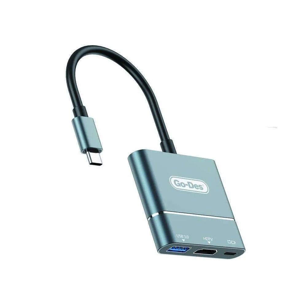 كابل محول متعدد الوظائف 3 في 1 بمنفذ USB-C GD-6827 كابل محول متعدد الوظائف 3 في 1 بمنفذ USB-C GD-6827
