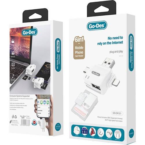 قارئ بطاقات ذاكرة OTG 6 في 1 GD-DK121 قارئ بطاقات ذاكرة OTG 6 في 1 GD-DK121
