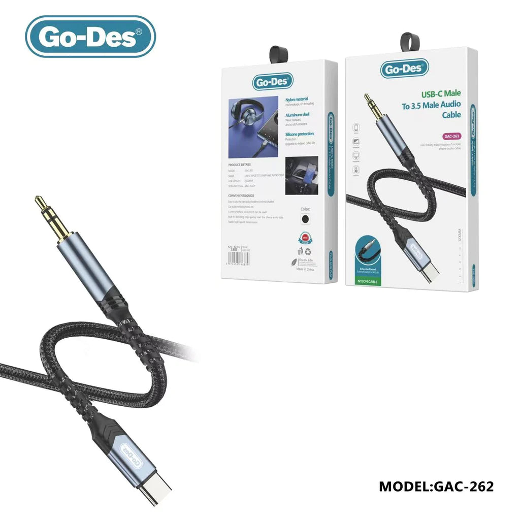كابل صوت USB-C إلى 3.5 مم بطول 1.2 متر GAC-262 كابل صوت USB-C إلى 3.5 مم بطول 1.2 متر GAC-262