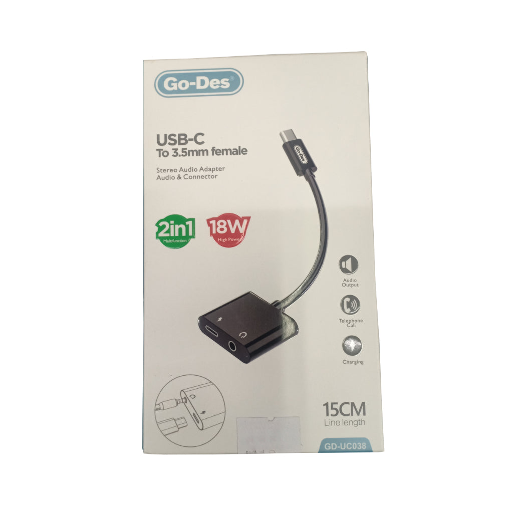 موصل USB-C إلى 3.5 ملم GD-UC038 موصل USB-C إلى 3.5 ملم GD-UC038