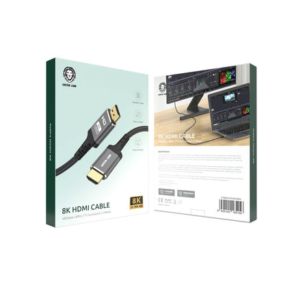 Green Lion 8K HDMI to HDMI Cable 2m - Ultra High Speed 48Gbps - Black